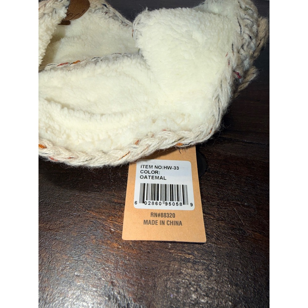 CC Exclusives Women Oatmeal Cable Knit Fuzzy Lined Headband HW-33 NEW - Picture 2 of 4